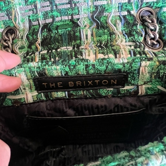 Kurt Geiger Mini Brixton Green Tweed Bag - Picture 5 of 9